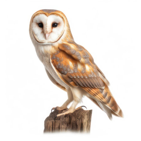 Barn owl isolated on white AI Generatedの素材