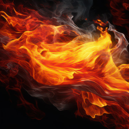 Flames as background AI Generatedの素材