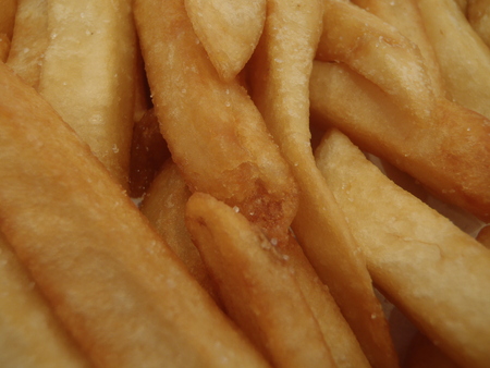 Close up of some salted chips