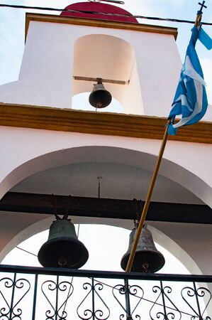 The belfry of a Greek church Korfu, Greeceの写真素材