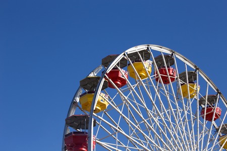 Ferris Wheel in Pacific Park, Santa Monica Pier, Santa Monica, Californiaのeditorial素材