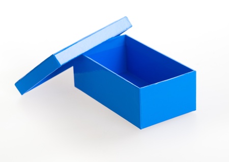 blue carton box viewed from top/side.の写真素材