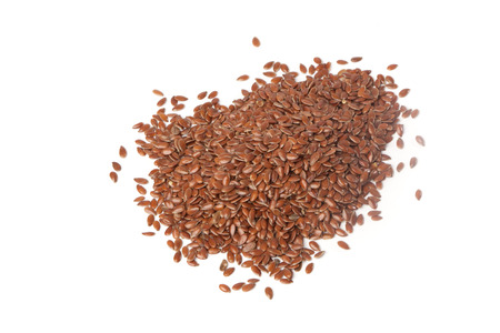 Flax seed or linseed , isolated on white backgroundの写真素材