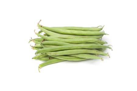 Frehs, raw green beans, isolatedn on white background.