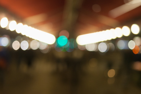 Out of focus lights with bokeh effect in big city environmentの写真素材