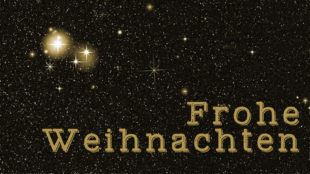 Merry Christmas message, golden sparkles and stars backgroundの写真素材