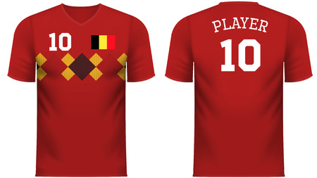 Belgium national soccer team shirt in generic country colors for fan apparel.のイラスト素材