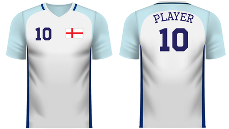 England national soccer team shirt in generic country colors for fan apparel.のイラスト素材