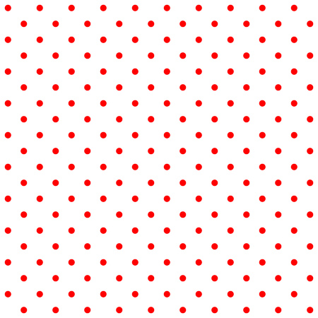 Bright red traditional retro design polka dot pattern, two inverted tiles in a seemless geometric repetition.のイラスト素材