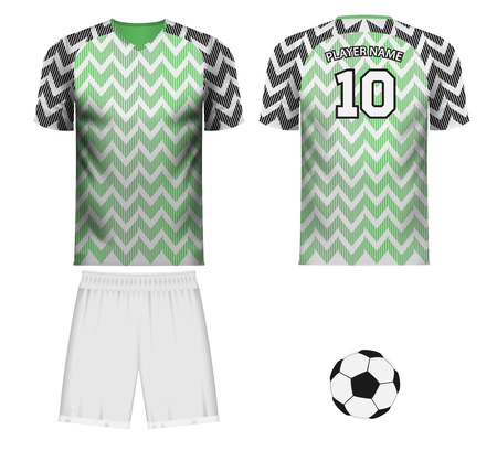 Nigeria national soccer team shirt in generic country colors for fan apparelのイラスト素材