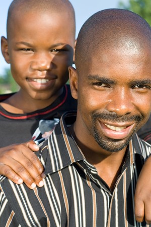 african father and sonの写真素材