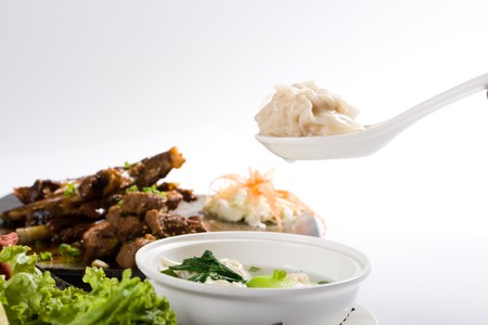 chinese dumpling soupの写真素材
