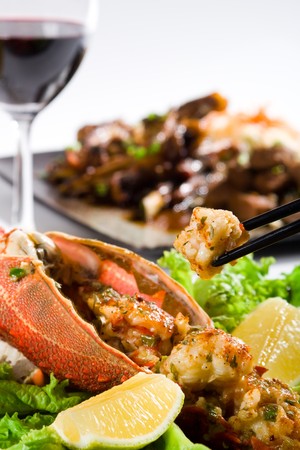 lobster cooked in chinese styleの写真素材