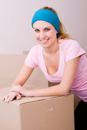 woman moving house