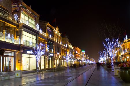 Night Beijing streetの写真素材