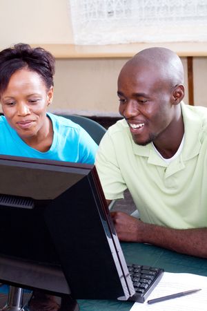 adult african american computer students