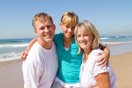 happy family on beach