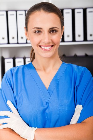 young nurse in officeの写真素材