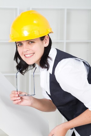 female archictect in officeの写真素材