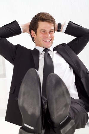 handsome businessman relaxing