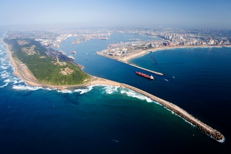 overall aerial view of Durban, south africaの写真素材