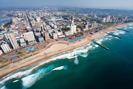 aerial view of durban, south africaの写真素材
