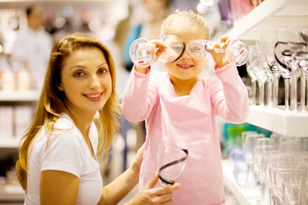 mother and daughter shopping homewareの写真素材