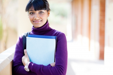 pretty indian college girl portrait on campusの写真素材