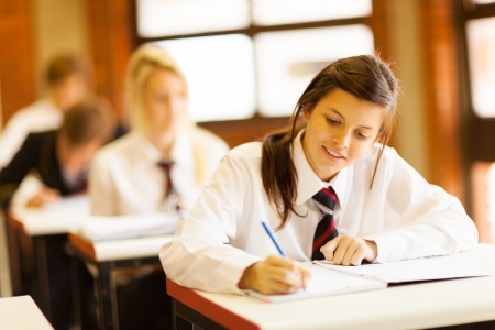 group of high school students studying in classroom group of high school students studying in classroom