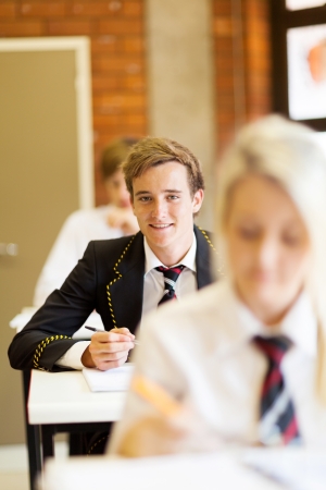 group of high school students in classroomの写真素材