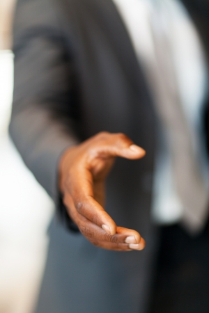 african american businessman handshake gestureの写真素材