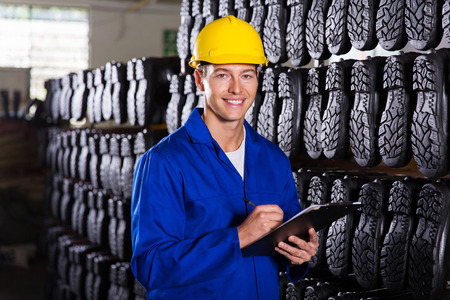 portrait of handsome gumboots factory quality controllerの写真素材