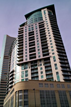 Denver, Colorado, USA - Jan 26, 2013 - This high rise apartment building is part of downtown Denver Colorado's skyline.のeditorial素材