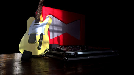 Electric guitar, Guitar Amplifier and Guitar Effectsの写真素材