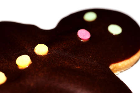 Christmas , chocolate gingerbread man - macro photographyの写真素材