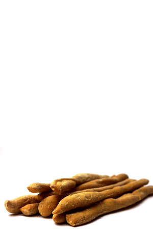 Italian grissing on a white background - vertical