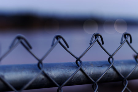 Close up of chain link fence