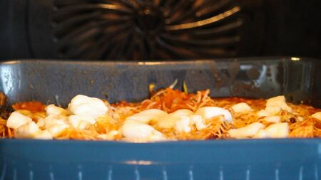 close up of lasagneの写真素材