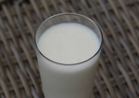 close up of vanilla milkshakeの写真素材