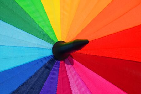 Top of colorful multi spectrum color umbrella