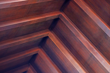 Closeup indoor wooden pattern of a roof