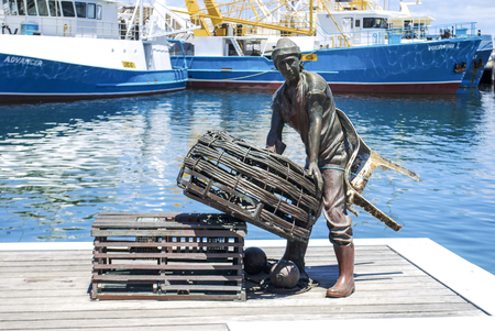 Fremantle`s Fishermens Memorial in Fremantle fishing boat harbourの写真素材