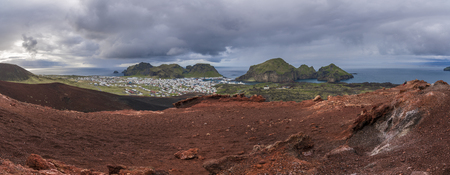 Panorama of Heimaey island, vestmannaeyjar, Icelandの写真素材