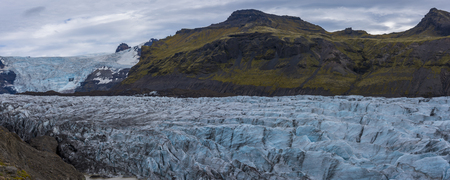 Panorama of the Svinafellsjokull Glacier, Iceland.の写真素材