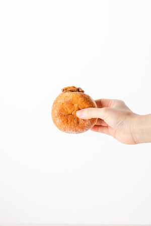 A bombolone or bomboloni is an Italian filled doughnut and is eaten as a snack food and dessert. This Bomboloni has many flavors like strawberry, chocolate, blueberry, etc.の写真素材