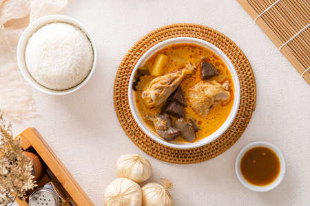 Delicious Nasi Kari Ayam Medan or Chicken Curry Rice from medanの写真素材