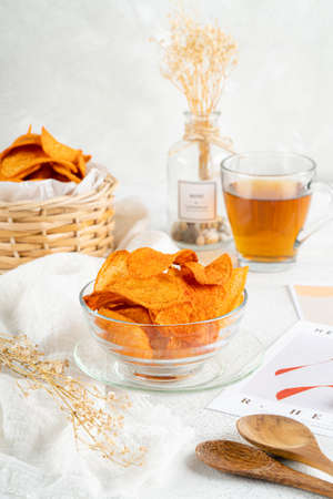 Potato chips are thin strips of potato that are deep fried or baked until crisp. Potato chips are...