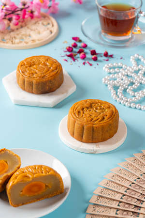 A mooncake  is a Chinese bakery product traditionally eaten during the Mid-Autumn Festival. The...