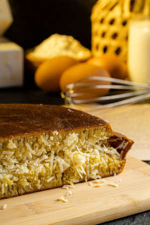 Kue Hok Lo Pan or martabak bangka. The martabak bangka batter is made from a mixture of flour, eggs,...