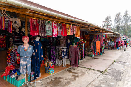 BERASTAGI, INDONESIA - SEPTEMBER 28,2021. Berastagi Fruit Market, North Sumatra a regionally famous traditional market selling local fruits souvenirs. Berastagi is famous for its passion fruit.のeditorial素材